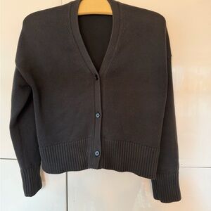 Everlane Charcoal Cropped Cardigan